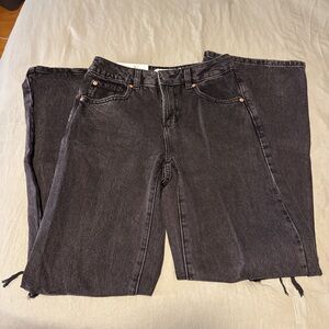 New with tags / NWT Garage wide leg, high rise, black, denim jeans, size 1 / 25
